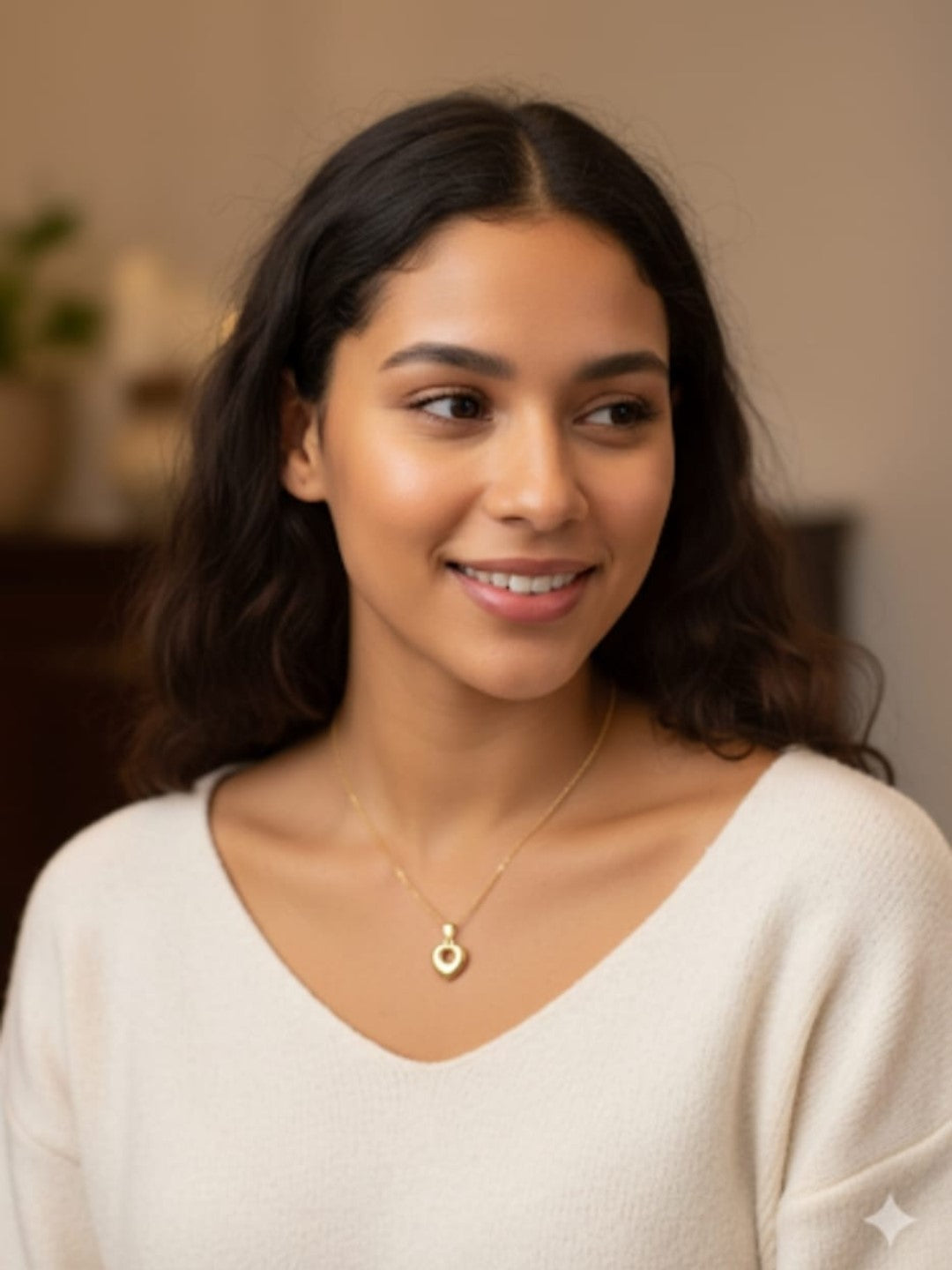 Gold-Tone Heart-Shaped Pendant
