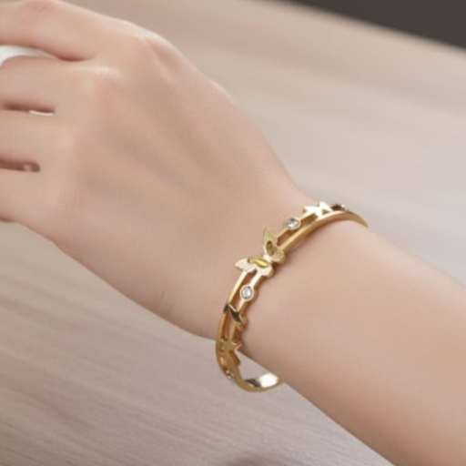 God-plated cubic Zirconia Studded bangle