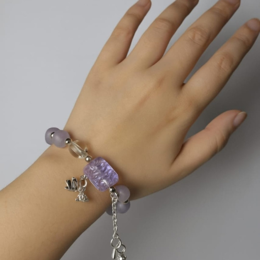 Amethyst Crystals Beaded Bracelet