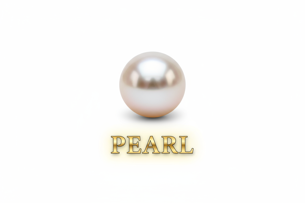 PEAL STONE IMAGE WITH WHITE BACKGROUND AND STONE NAME HIGHLITED UNDER IT