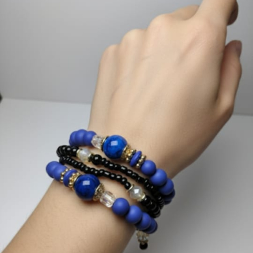 Beaded Bracelet With Blue Sea